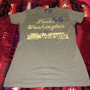 Olive/Khaki green Forks, Washington “Twilight” tee